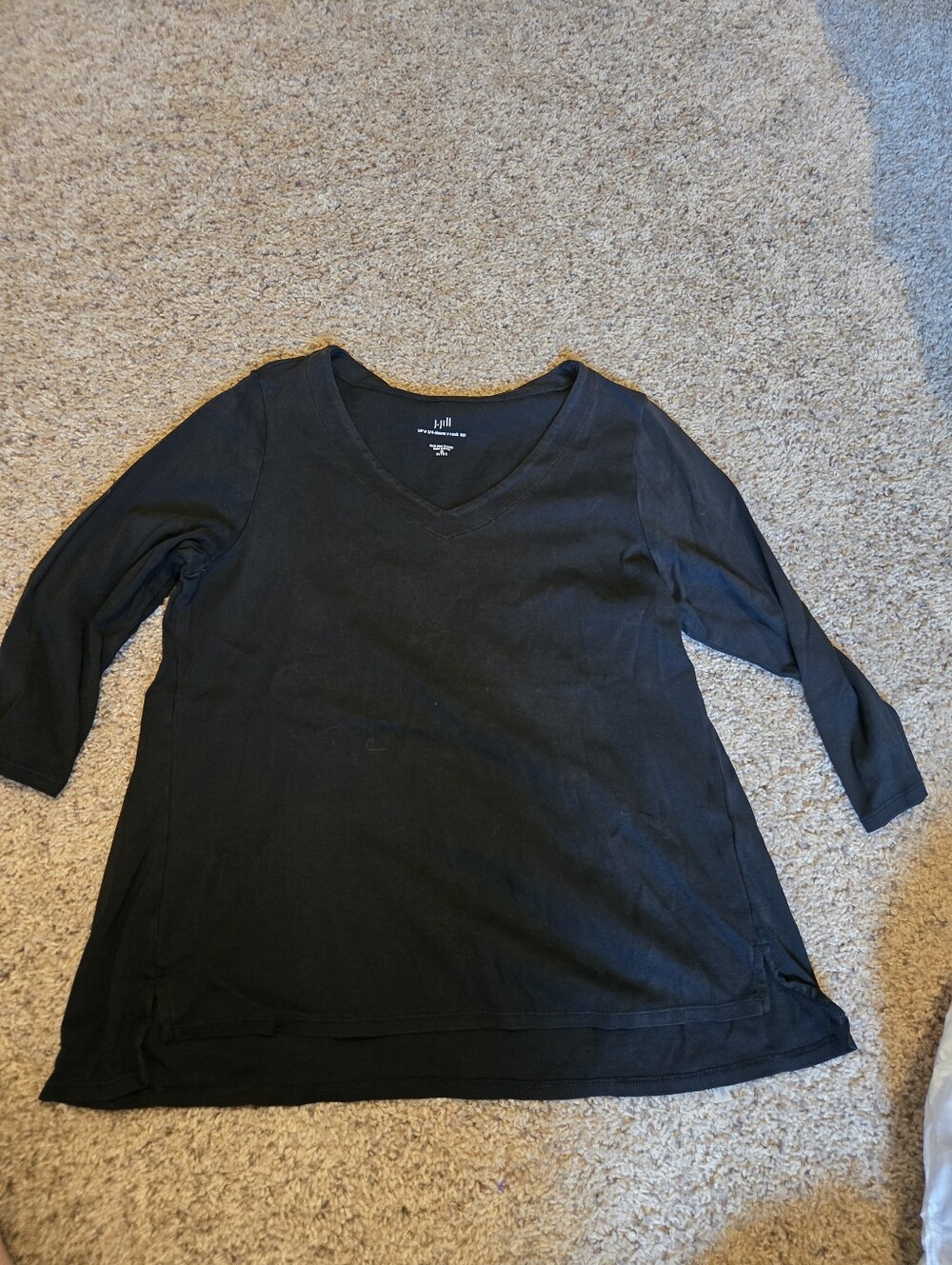 J Jill Women’s Black V-Neck Long Sleeve Top